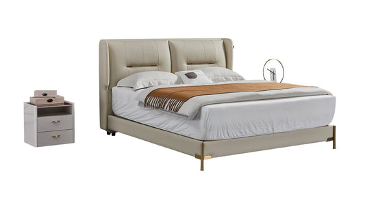 B-Y2012-CK Top Grain Genuine Leather Bed