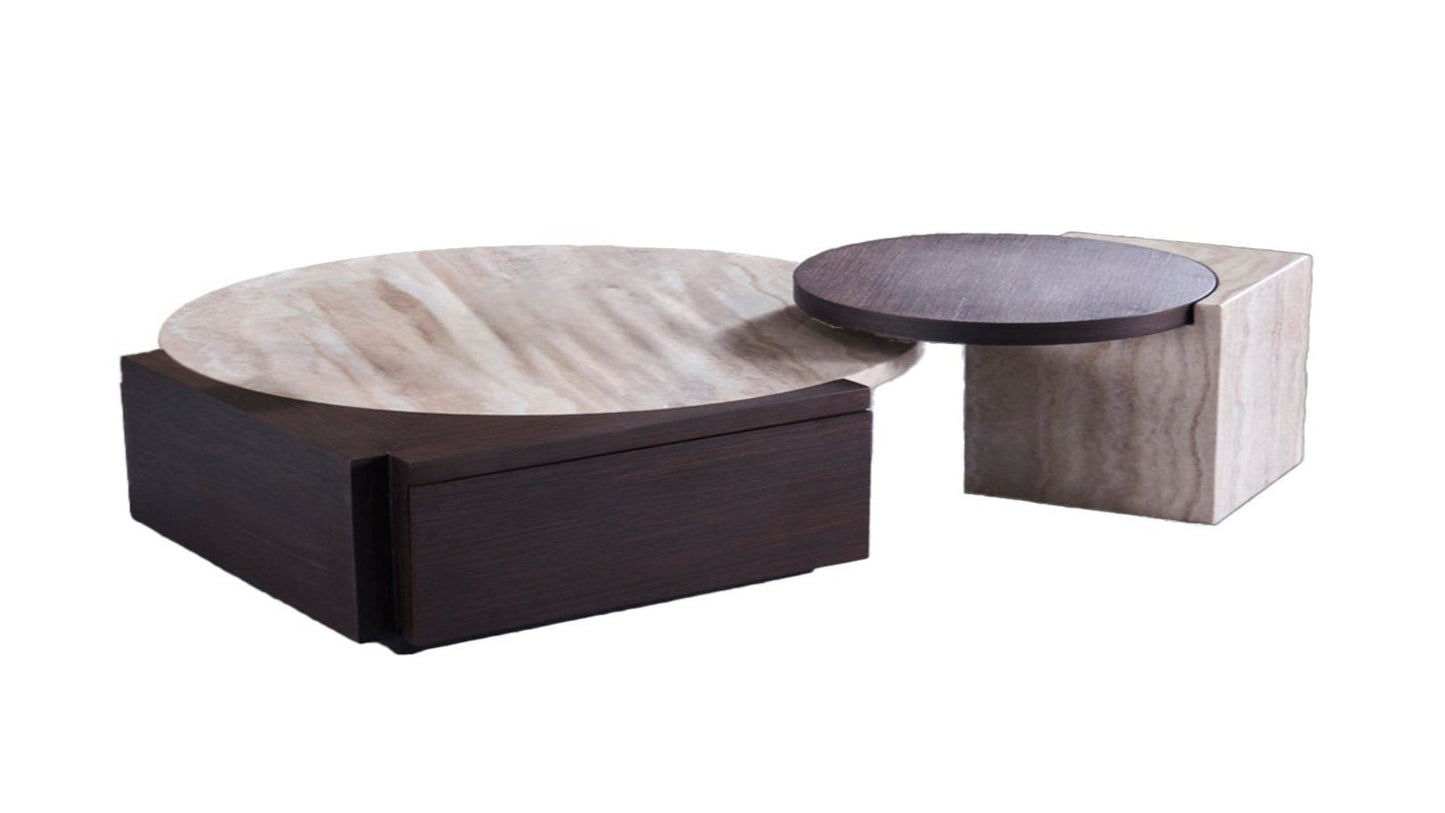 CT-J1029 Wood & Faux Marble Coffee Table