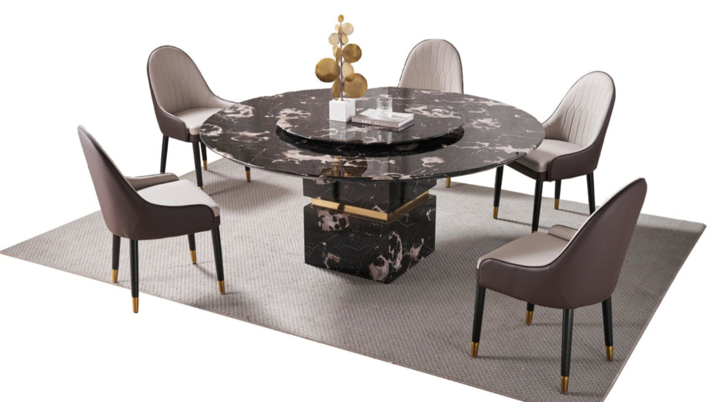 DT-H11A 71" Faux Marble Top Round Dining Table