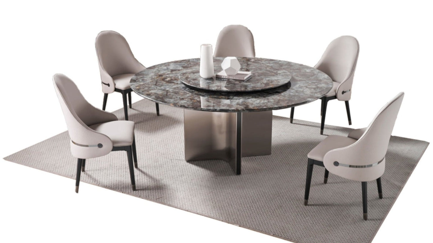 DT-H16 Faux Marble Top Round Dining Table