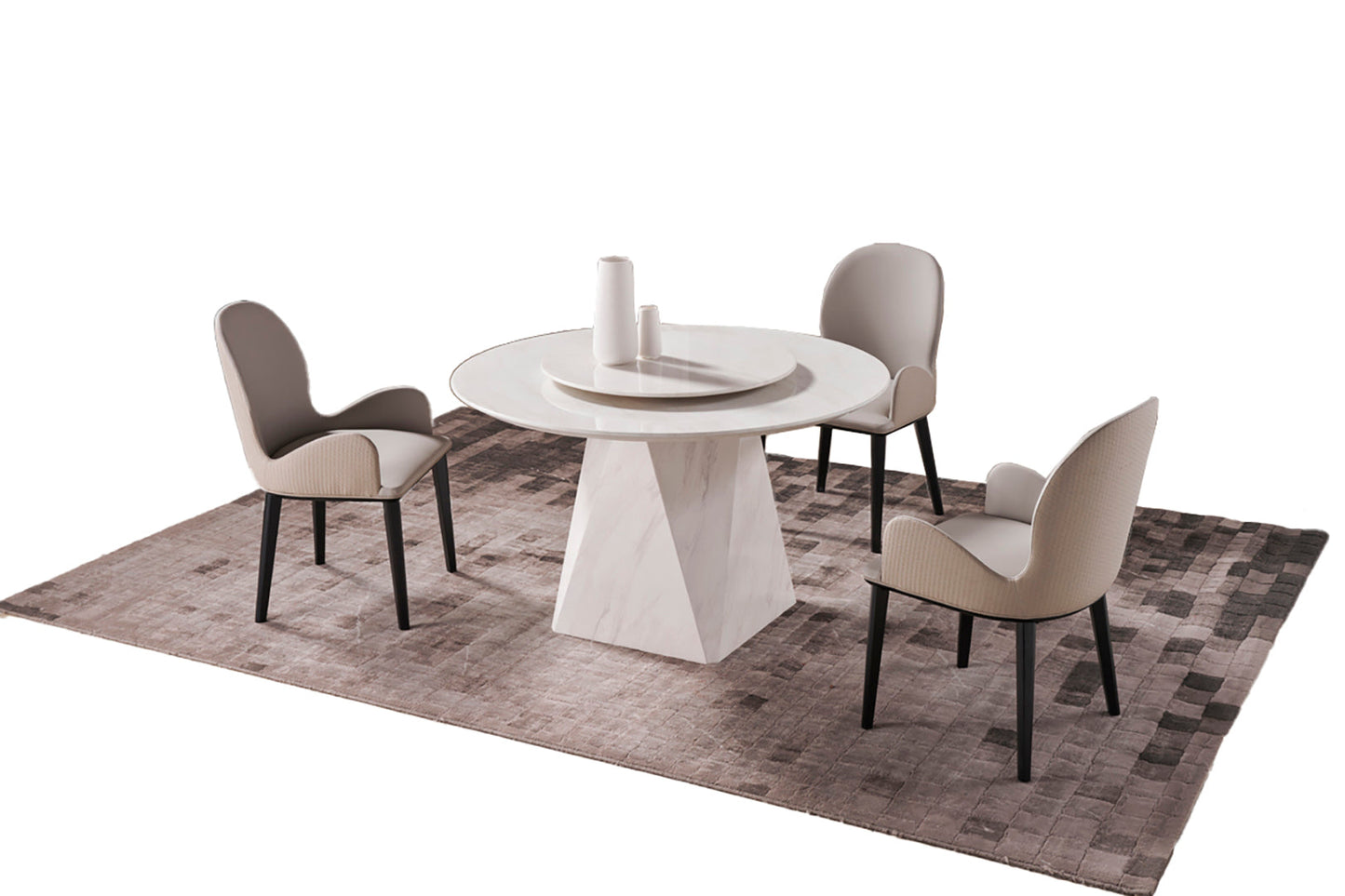 DT-H17A Faux Marble Top Round Dining Table