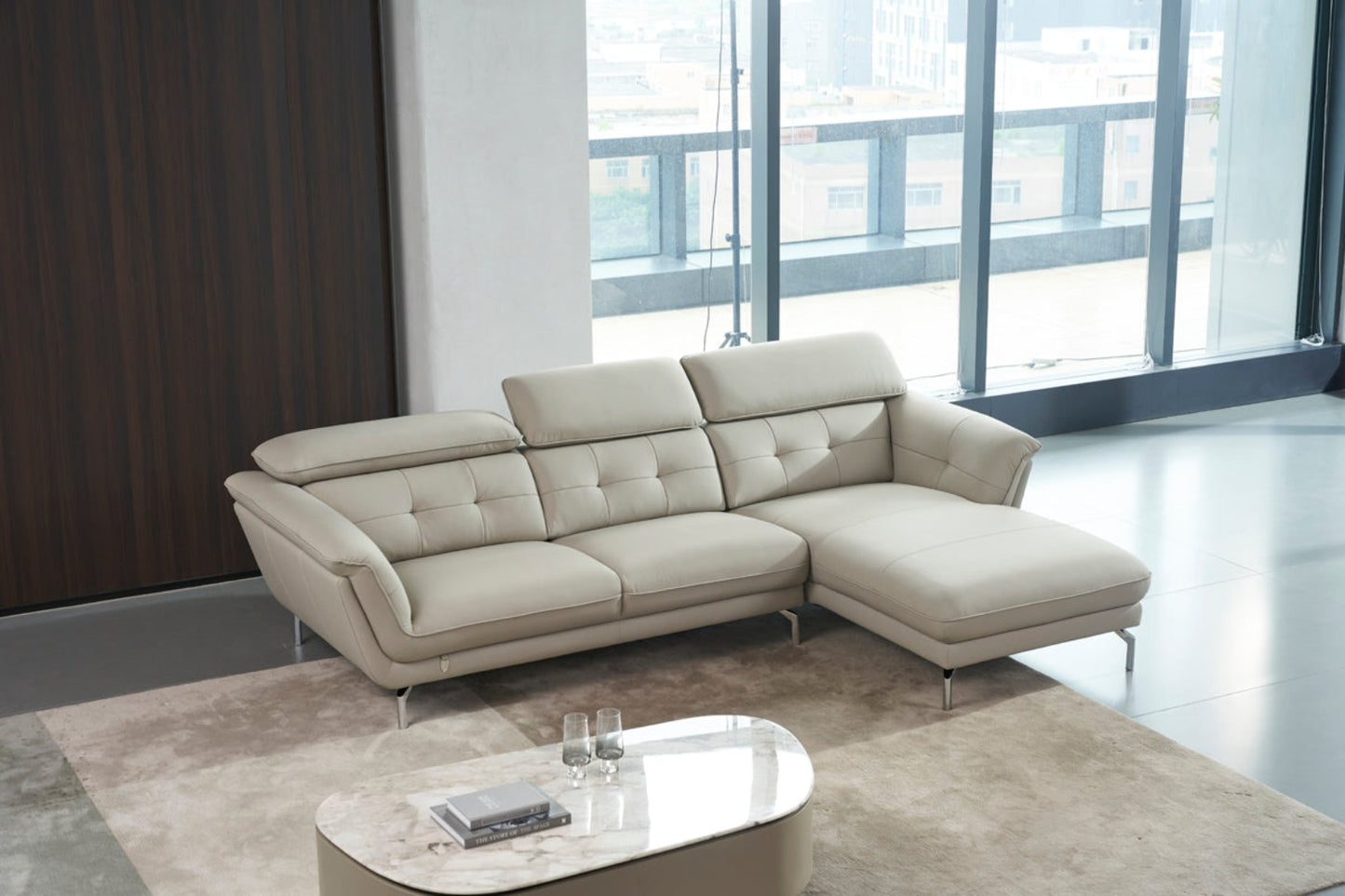 EK-L083 Italian Leather Sectional Sofa Set