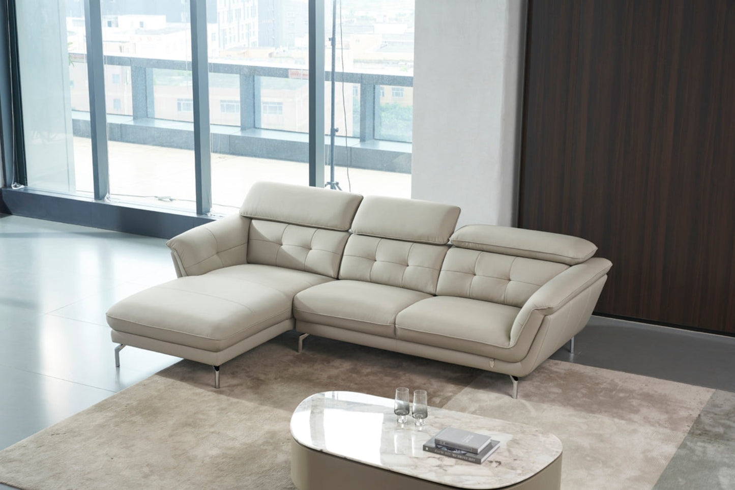 EK-L083 Italian Leather Sectional Sofa Set