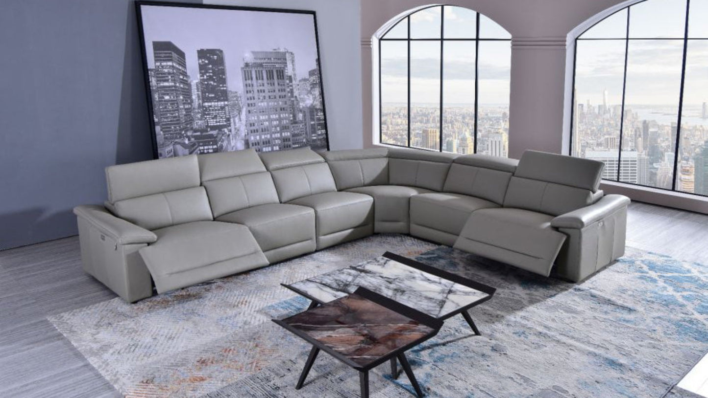 EK-L1303 Full Leather Power Recliner Sectional Sofa Collection