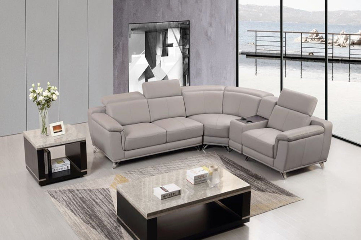 EK-L535 Genuine Leather Sectional Sofa Collection