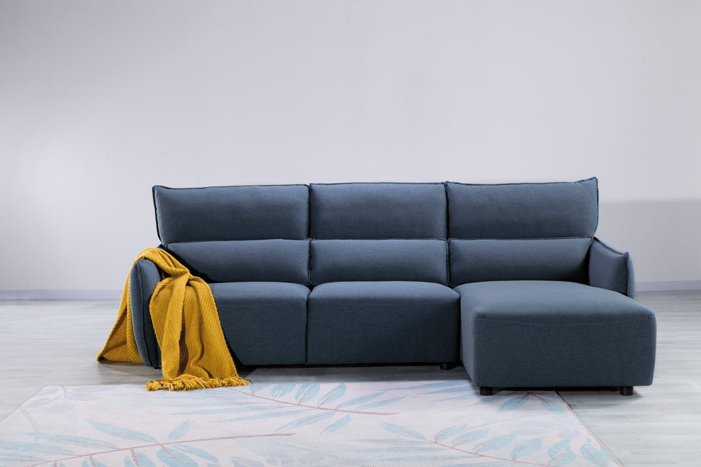 AE-L550 Blue Linen Sectional Sofa Set