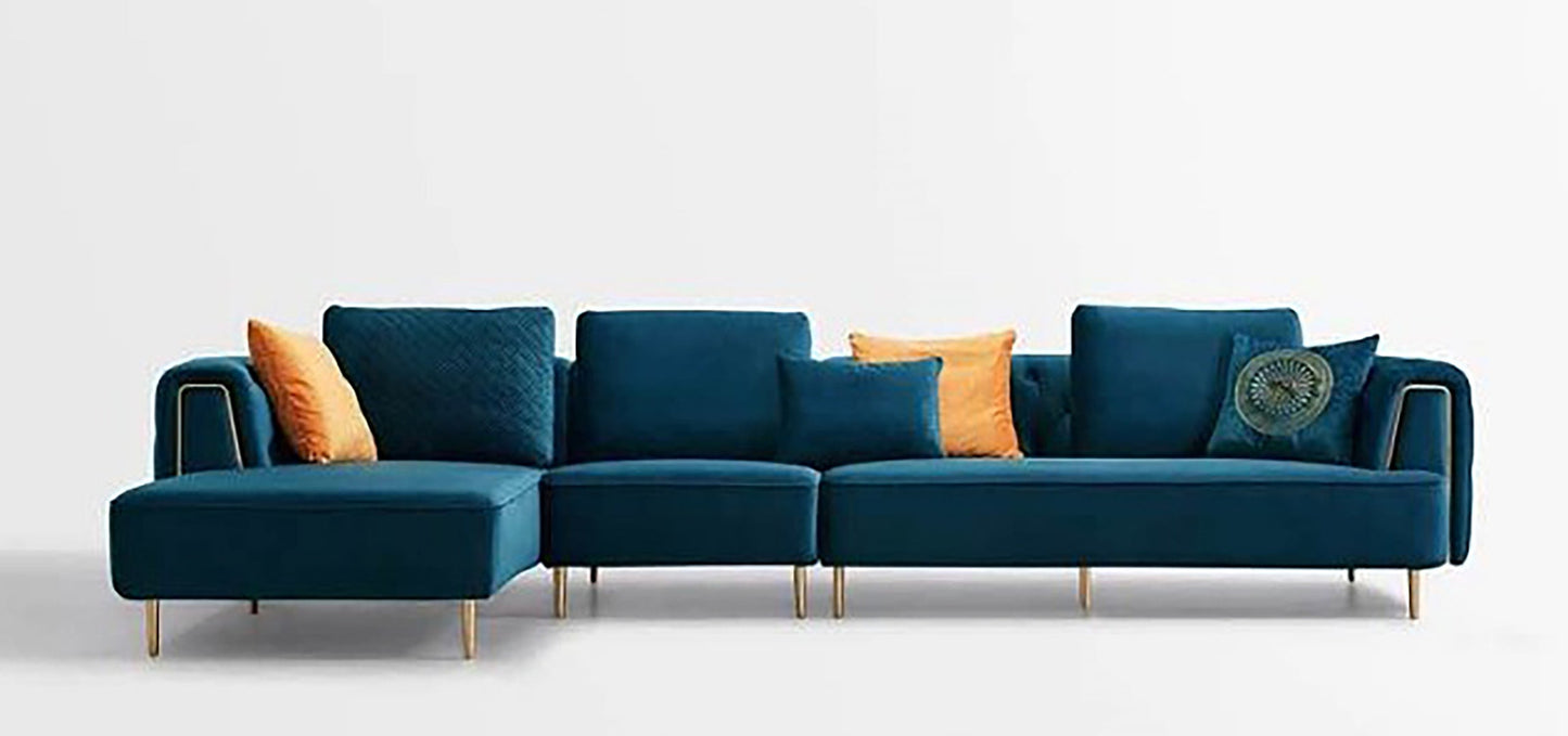 AE-LD831 3 Piece Velvet Sectional Sofa Set Collection