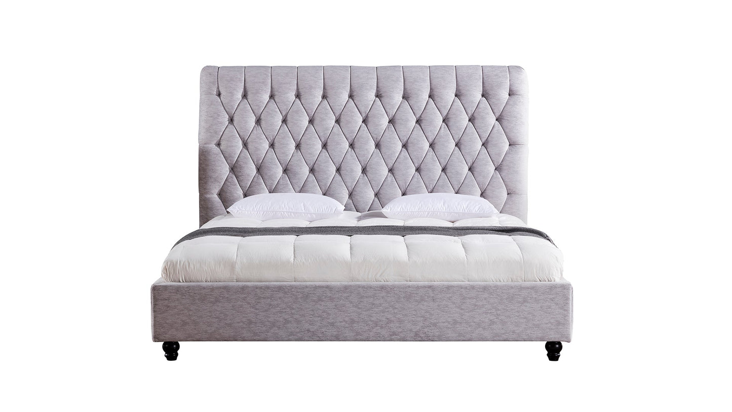 B-D060 Light Gray Fabric Bed