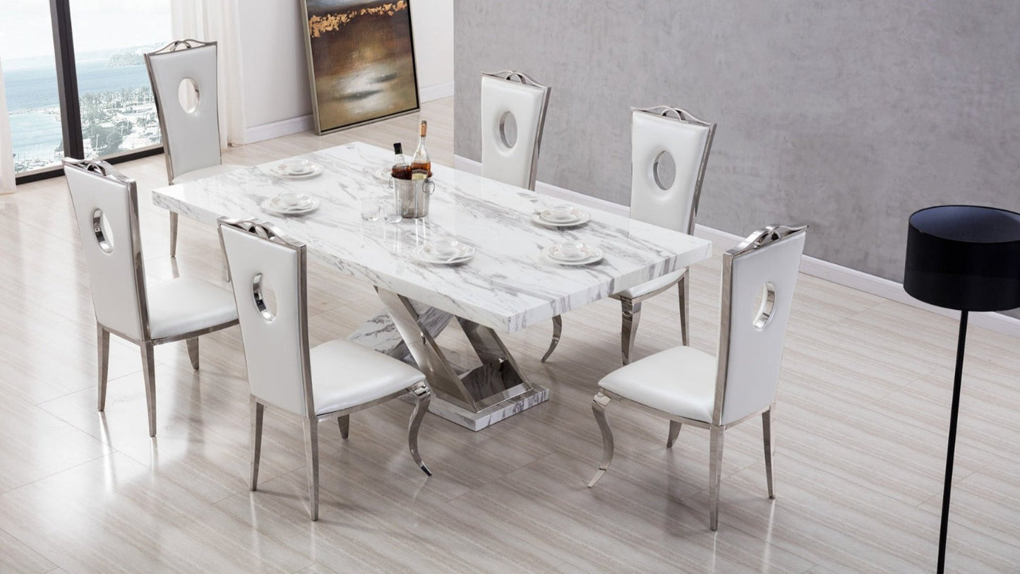 DT-H030 Faux Marble Top Dining Table