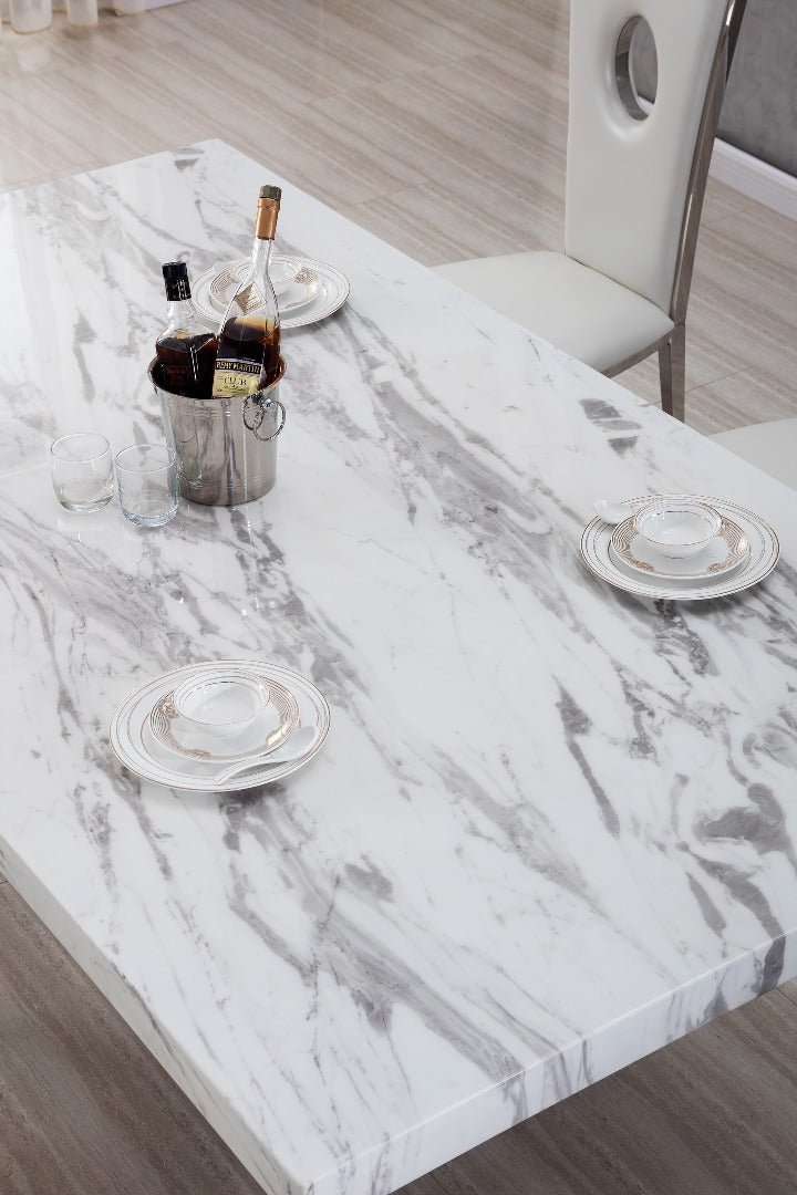 DT-H030 Faux Marble Top Dining Table