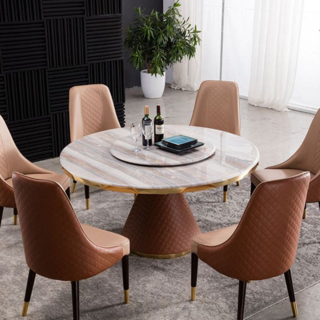 DT-H216 Faux Marble Round Dining Table