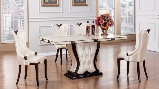 DT-H35 Faux Marble Top Dining Table