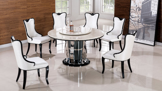 DT-H62 Faux Marble Top Round Dining Table