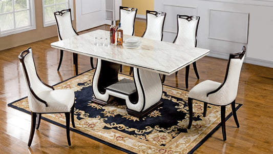 DT-H901 Faux White Marble Top Rectangular Dining Table