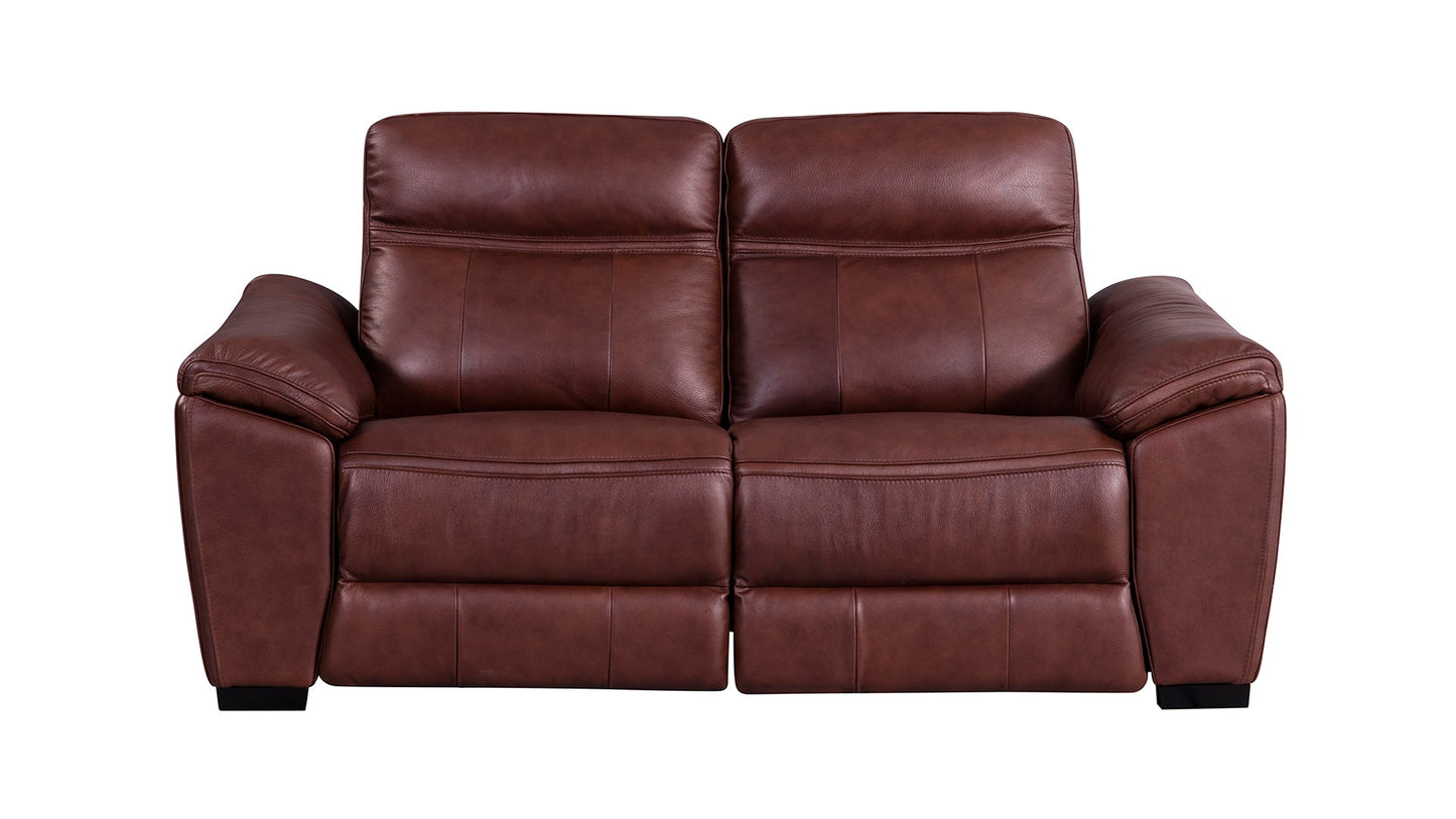 EK088 Italian Full Leather Recliner Sofa Set