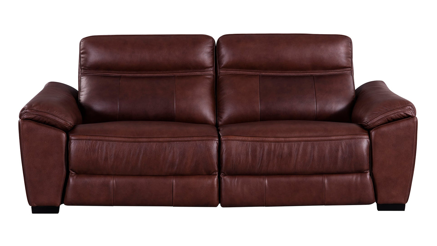 EK088 Italian Full Leather Recliner Sofa Set