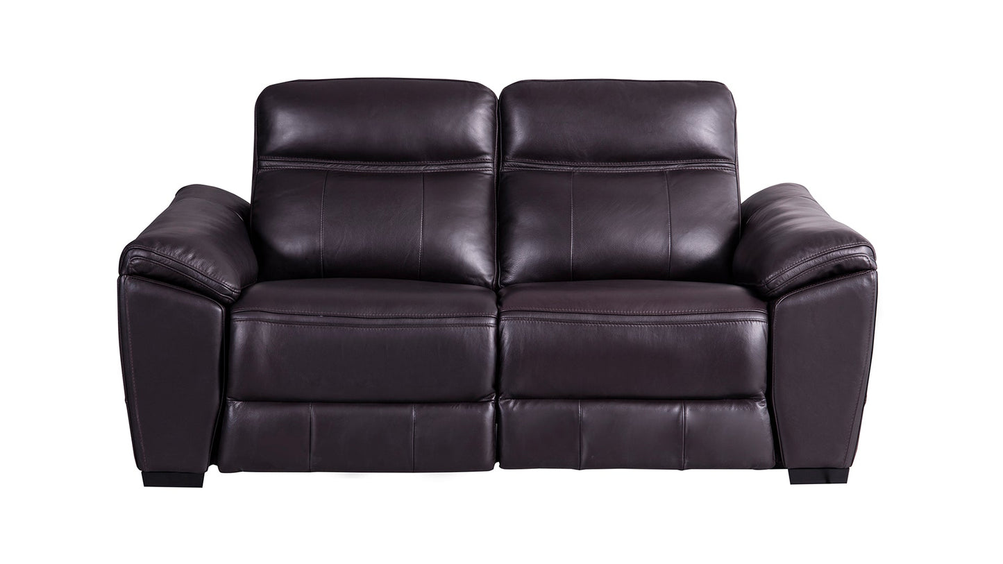 EK088 Italian Full Leather Recliner Sofa Set