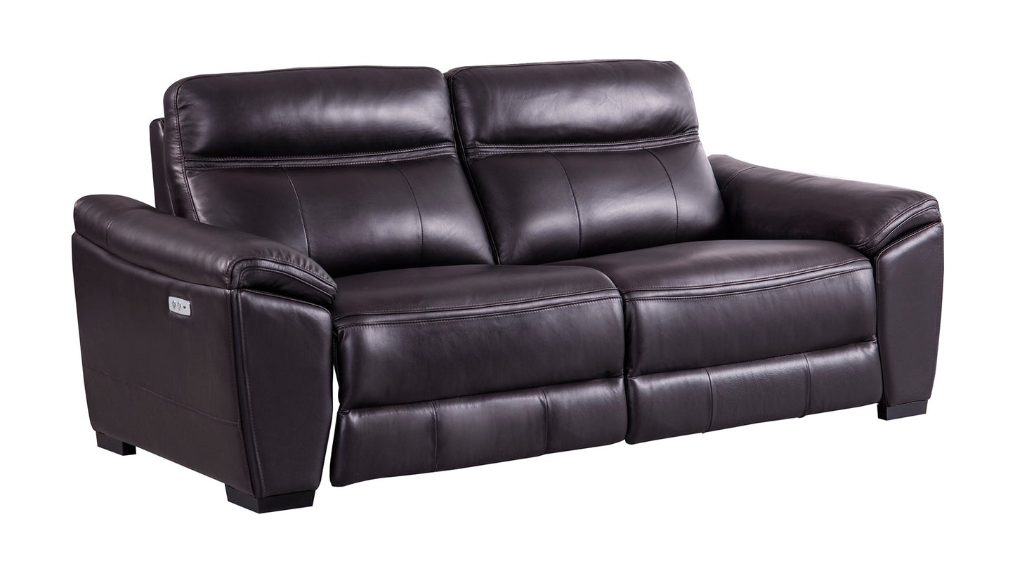 EK088 Italian Full Leather Recliner Sofa Set