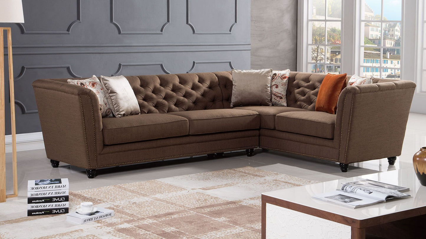 AE-L2219 Fabric Sectional Sofa Set - Right Facing