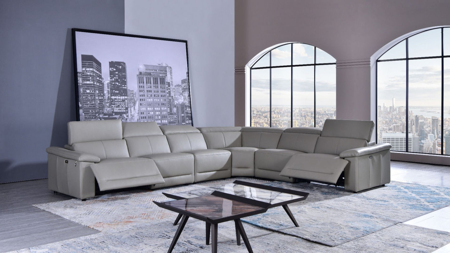 EK-L1303 Full Leather Power Recliner Sectional Sofa Collection