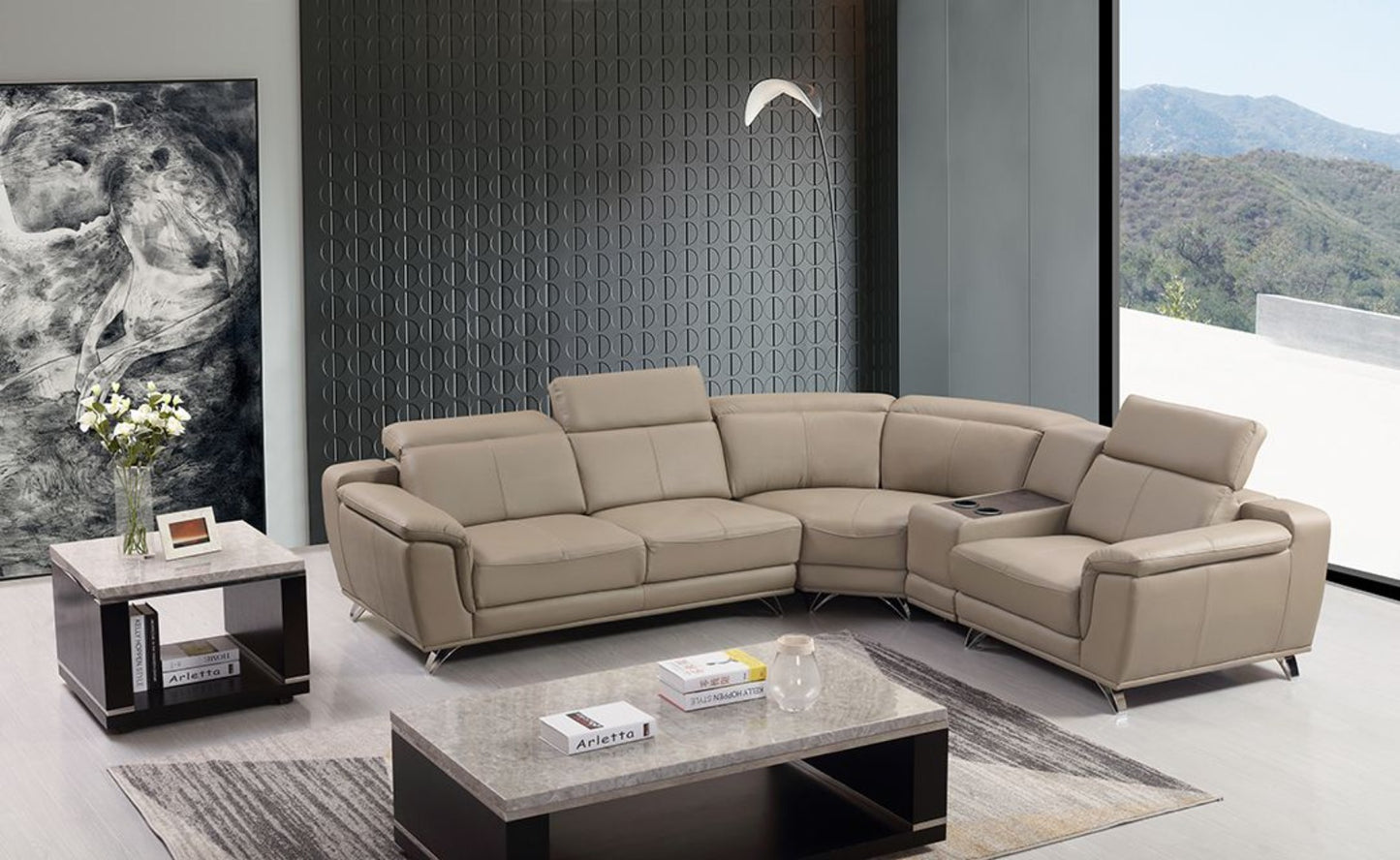 EK-L535 Genuine Leather Sectional Sofa Collection