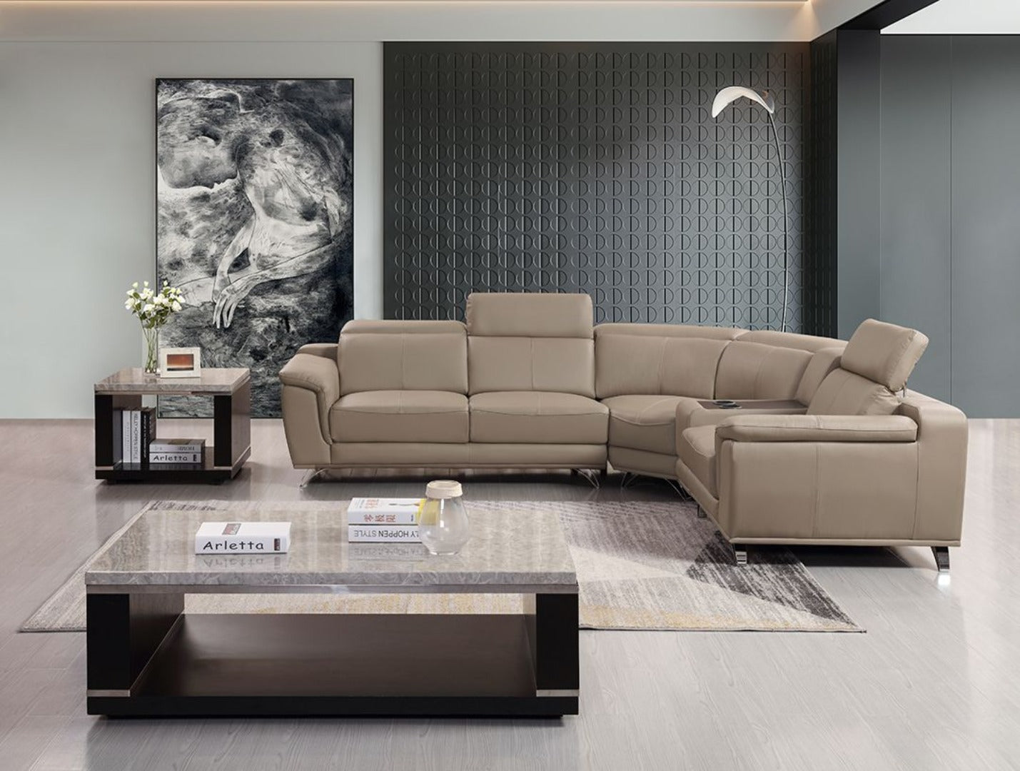 EK-L535 Genuine Leather Sectional Sofa Collection