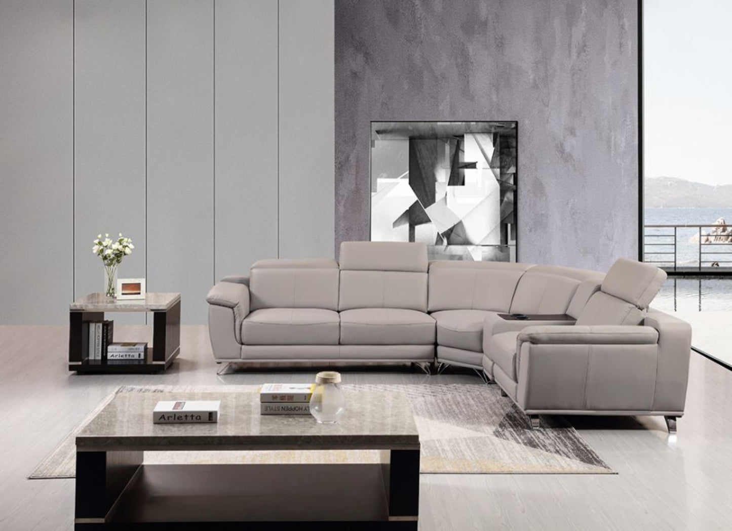 EK-L535 Genuine Leather Sectional Sofa Collection