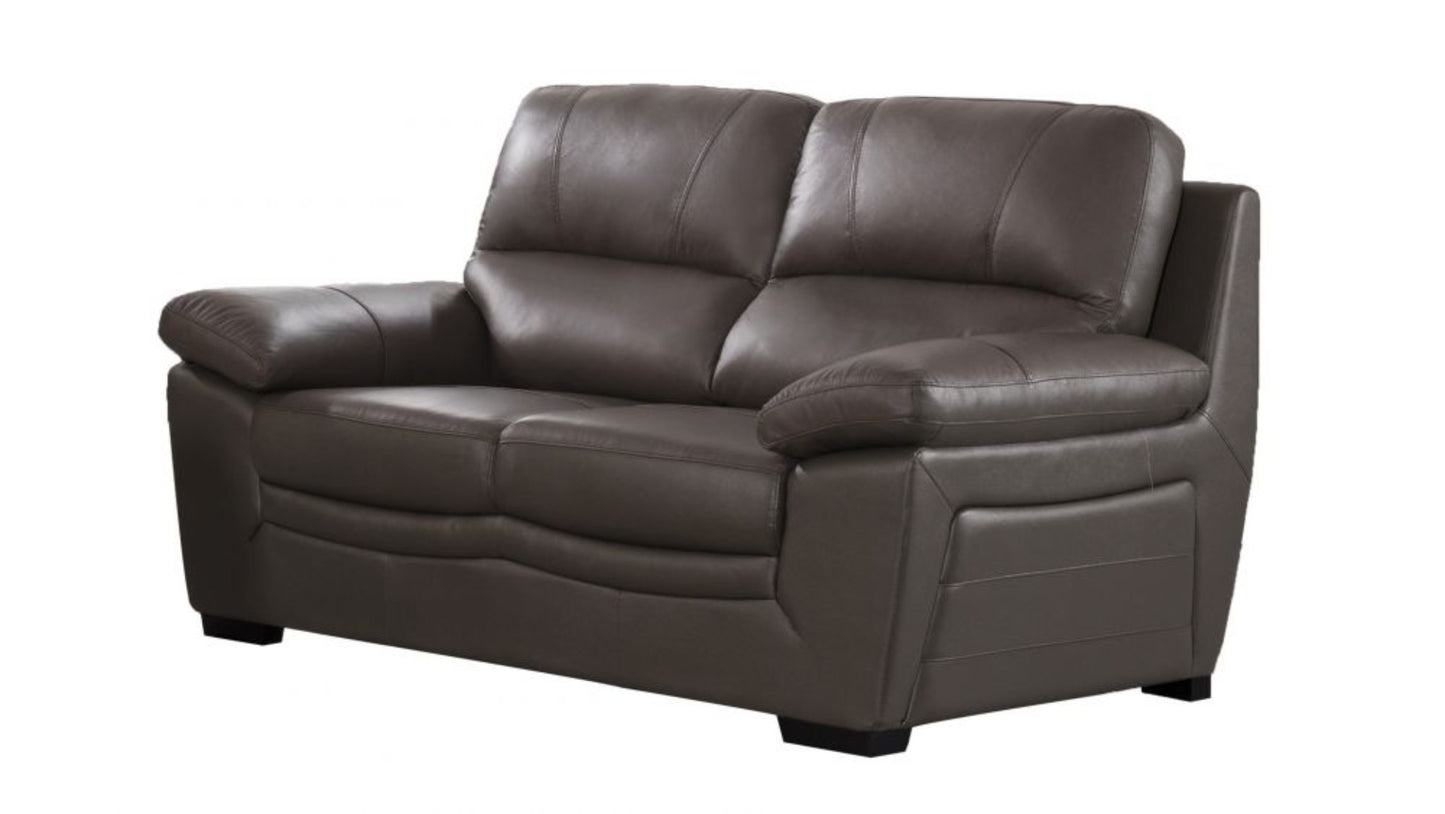 EK 045 Taupe Italian Leather Sofa Set