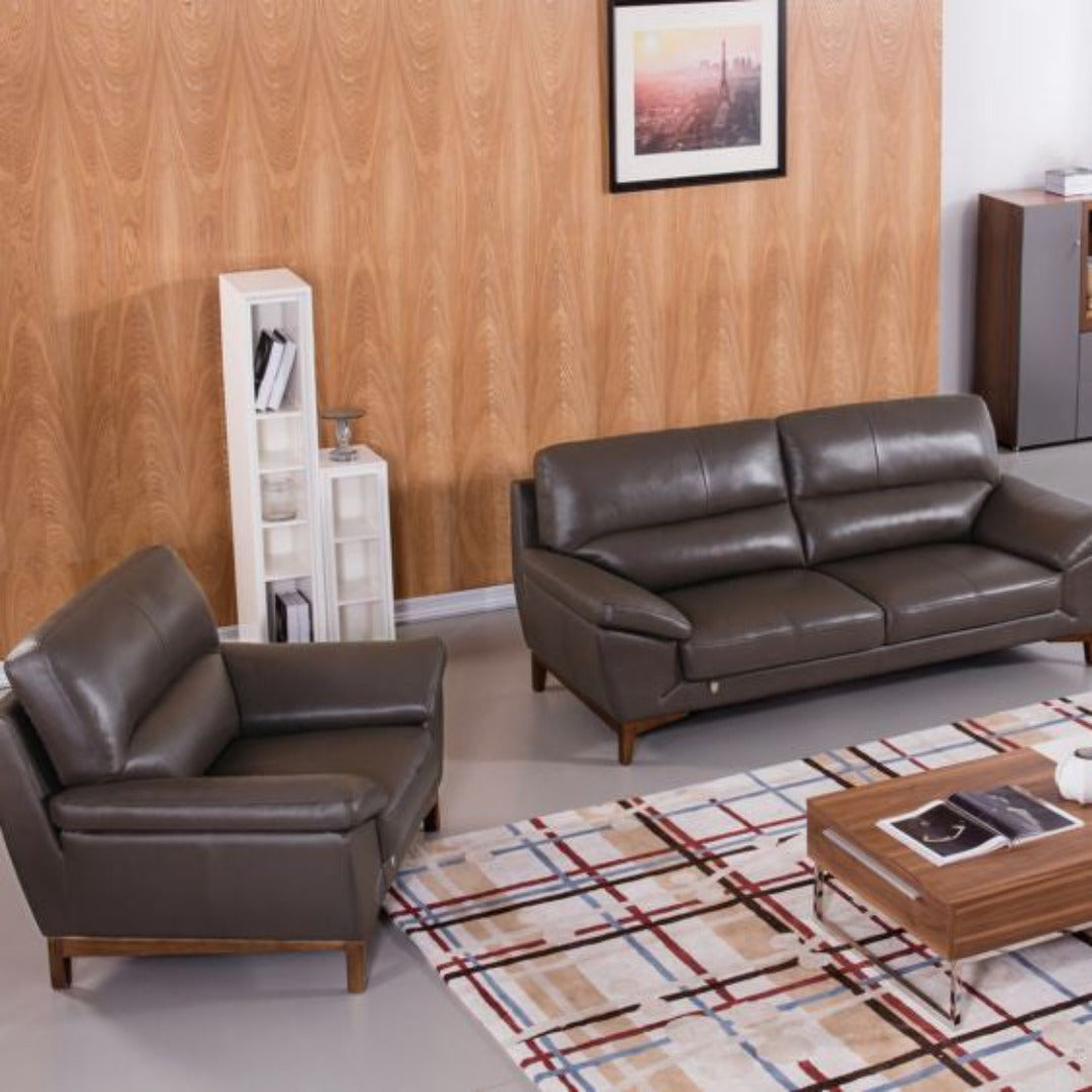 EK080 Italian Leather Sofa Set