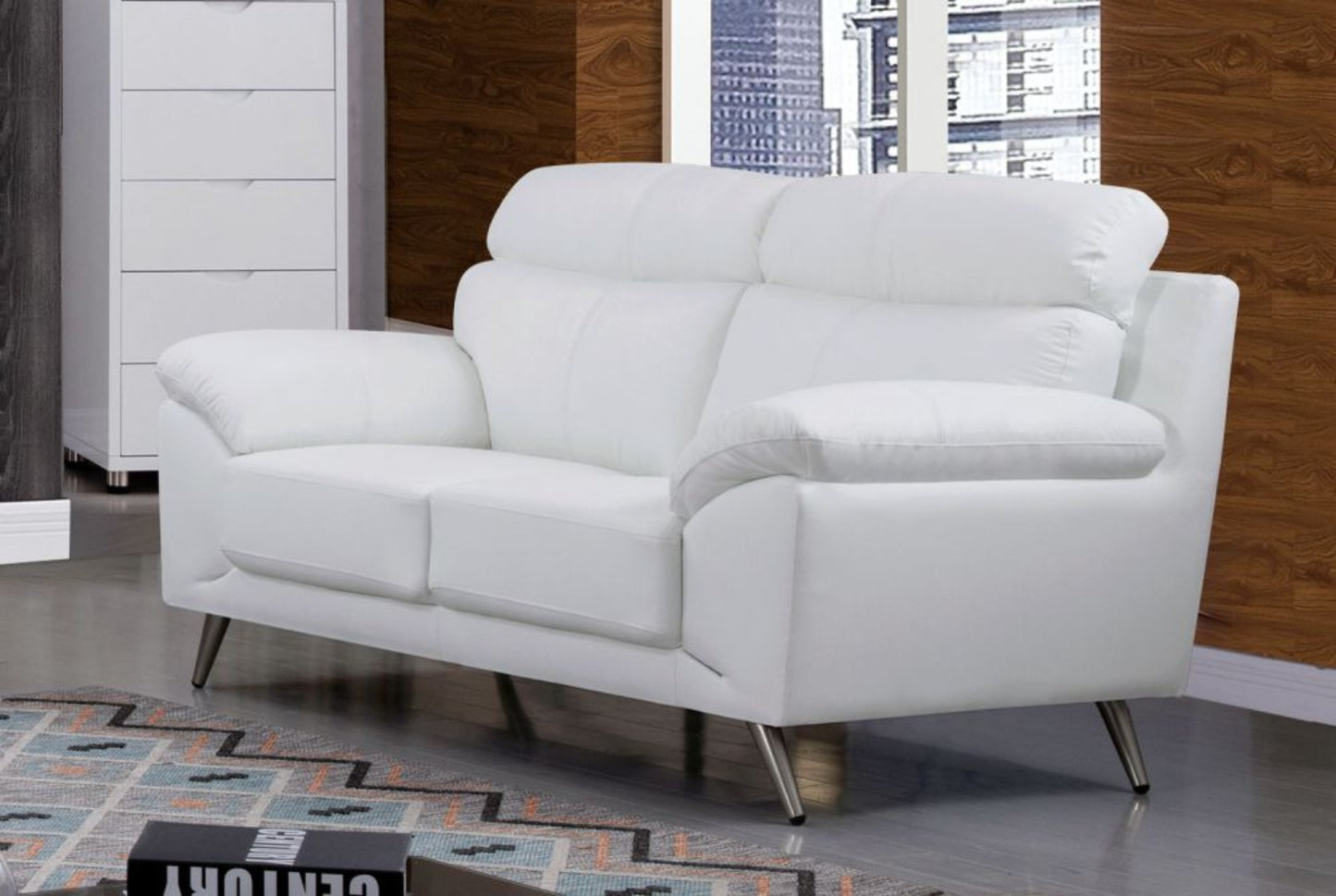 EK528 Linnell Top Grain Leather Sofa Set