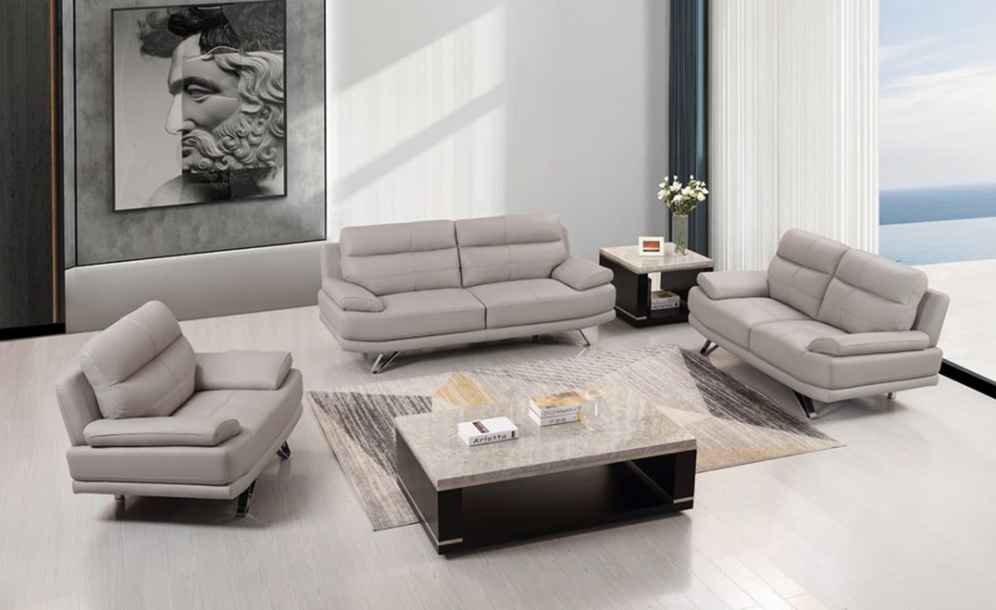 EK530 Leather Sofa Set